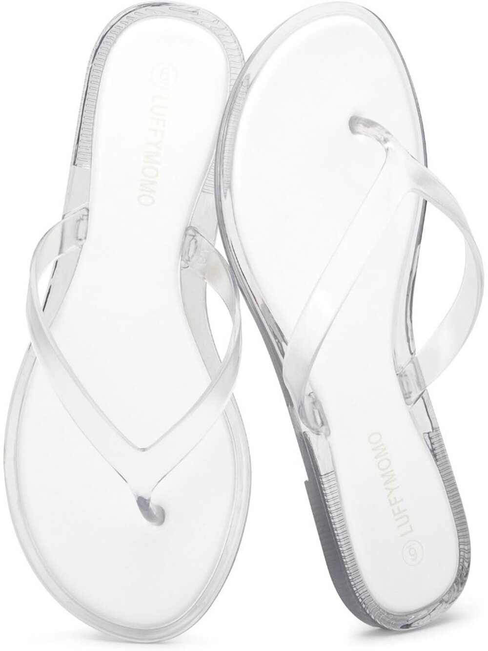 Women's Transparent Summer Comfortable Jelly Flip Flops Clear Beach Thong Flat